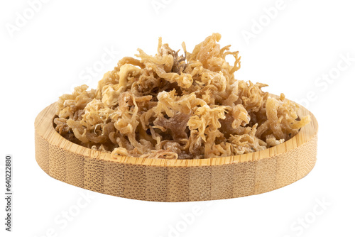 pearl moss in a wooden bowl