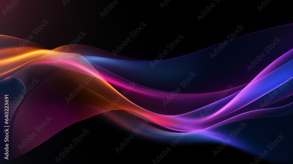 Obraz premium colorful dynamic wave design on black background 