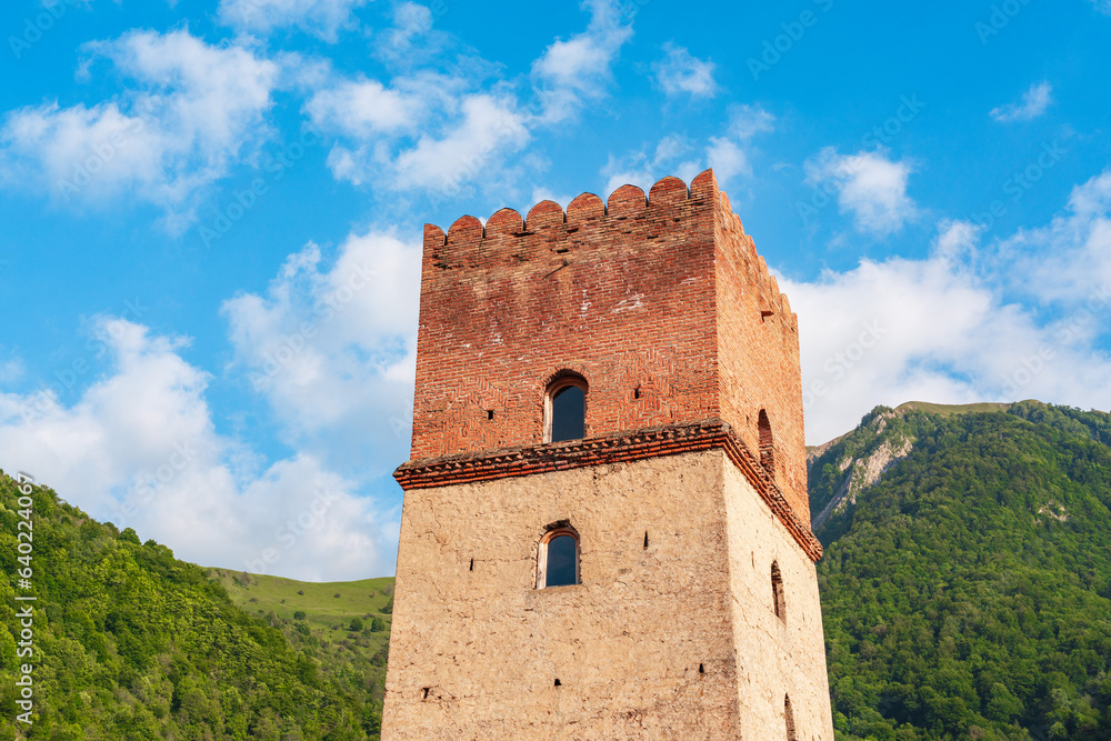 Sumug gala tower in the village of Ilisu, dates back to the 17th-18th century. Northern Azerbaijan