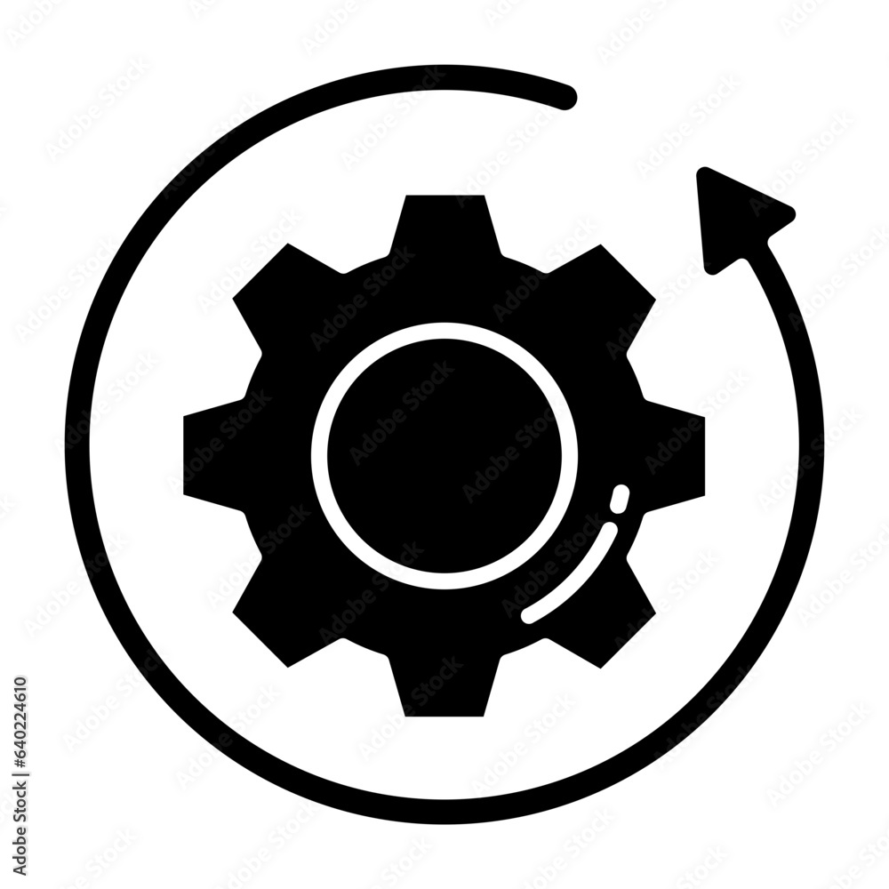 Gear Workflow Glyph Icon Icon Gear Workflow Glyph Icon Icon