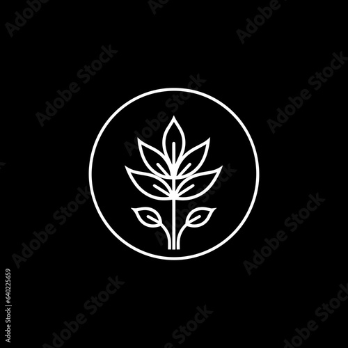 Minimalist plant icon , vector logo template
