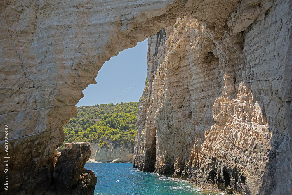Felsformation an der Meeresküste der Insel Zakynthos, Griechenland
