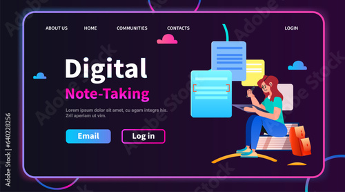 student with pencil taking digital notes on tablet pc online education e-learning concept horizontal copy space