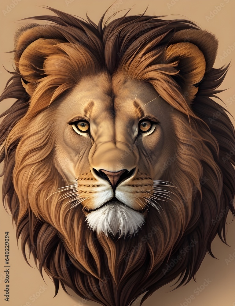 portrait of a lion face portrait of a lion face