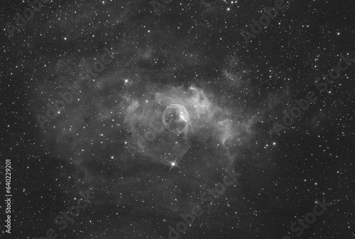 Bubble nebula in the cassiopeia constellation, taken with my telescope, in H-alpha narrowband filter.