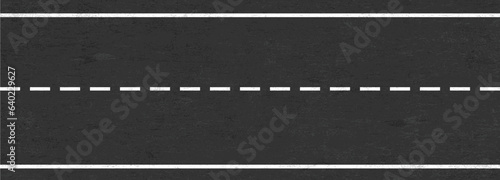 Empty highway asphalt road texture, Ariel View Road, Empty highway black asphalt road with dividing lines, Top view, Vector Illustration