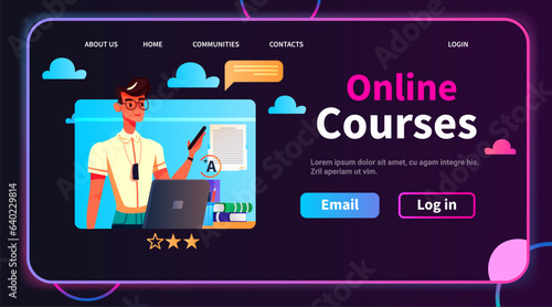 student watching lecture recordings podcast courses audio video recording online education e-learning concept horizontal