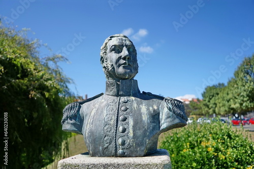 Bust of General José Francisco de San Martín y Matorras, Argentine military and politician, and one of the liberators of Argentina, Chile and Peru Coruna, Galicia, Spain 07262023