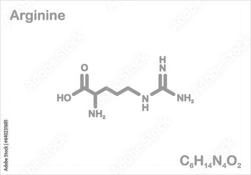 Arginine. Simplified structural formula. 