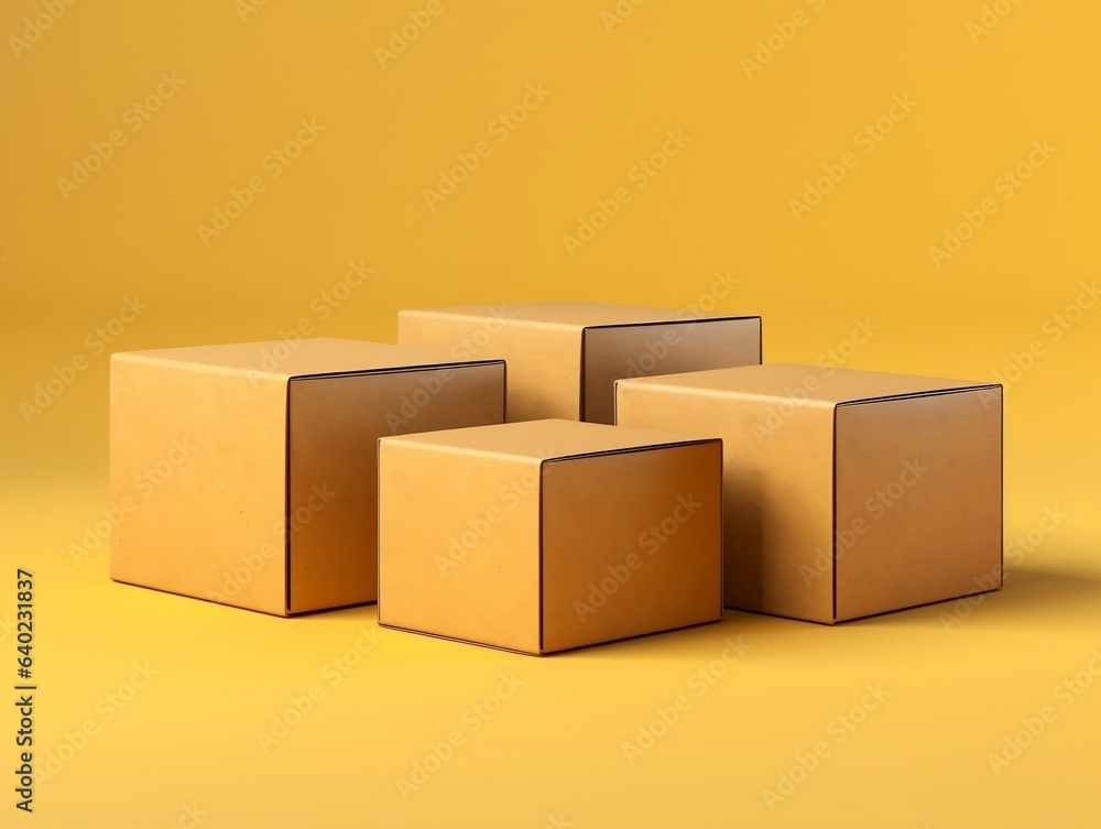 Obraz premium Cartons box mockup with isolated background generative ai