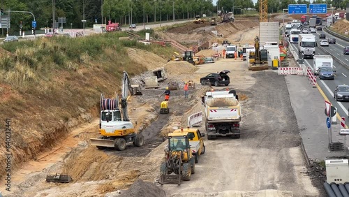 traffic in the city, highway repairments