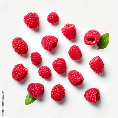 Fresh raspberries, Fruits, red berries close-up, transparent background, isolated, png