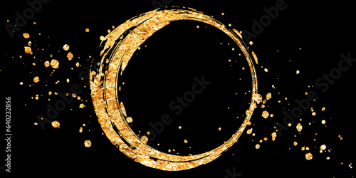 金色風の和風な円形の線の背景イラスト素材