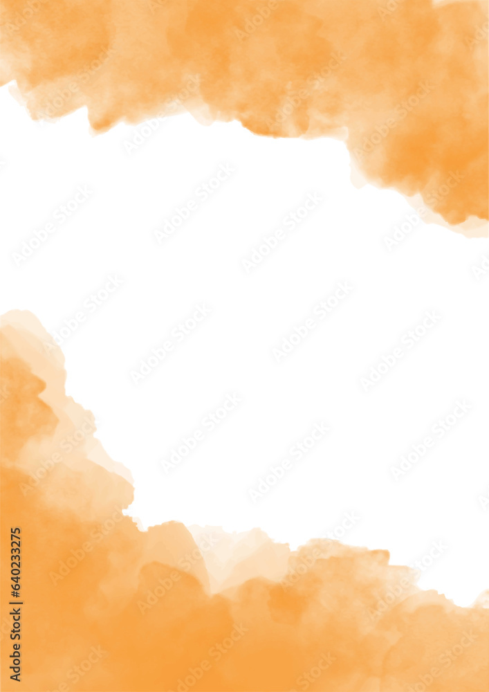 水彩手描きフレーム　オレンジ
