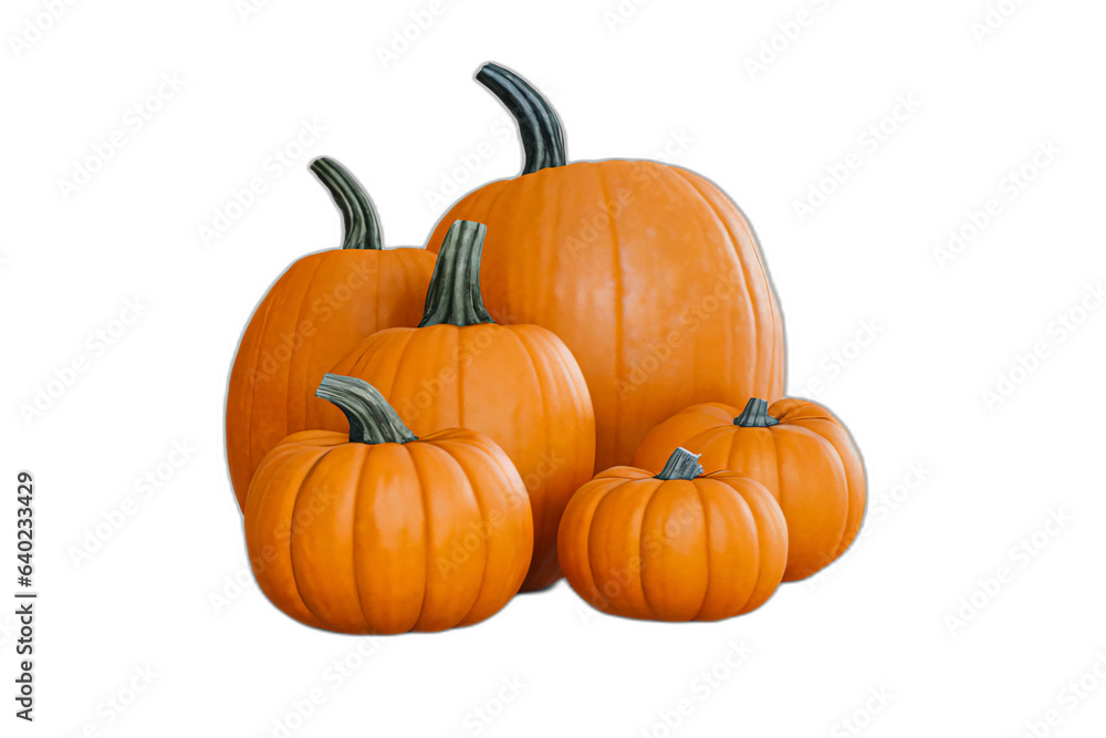 Obraz premium Orange pumpkins on white background
