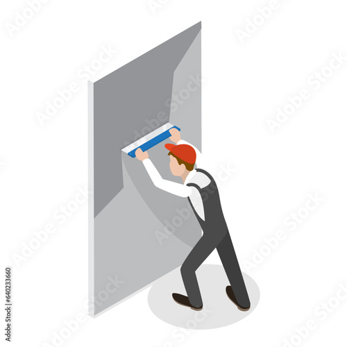 3D Isometric Flat Vector Set of Renovation and Decoration of Room, Home Repair Service. Item 4