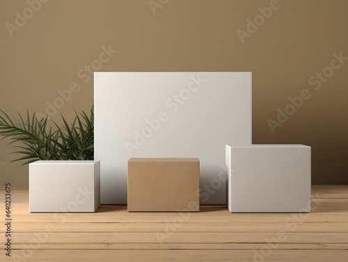 Cartons box mockup with isolated background generative ai © tanjidvect