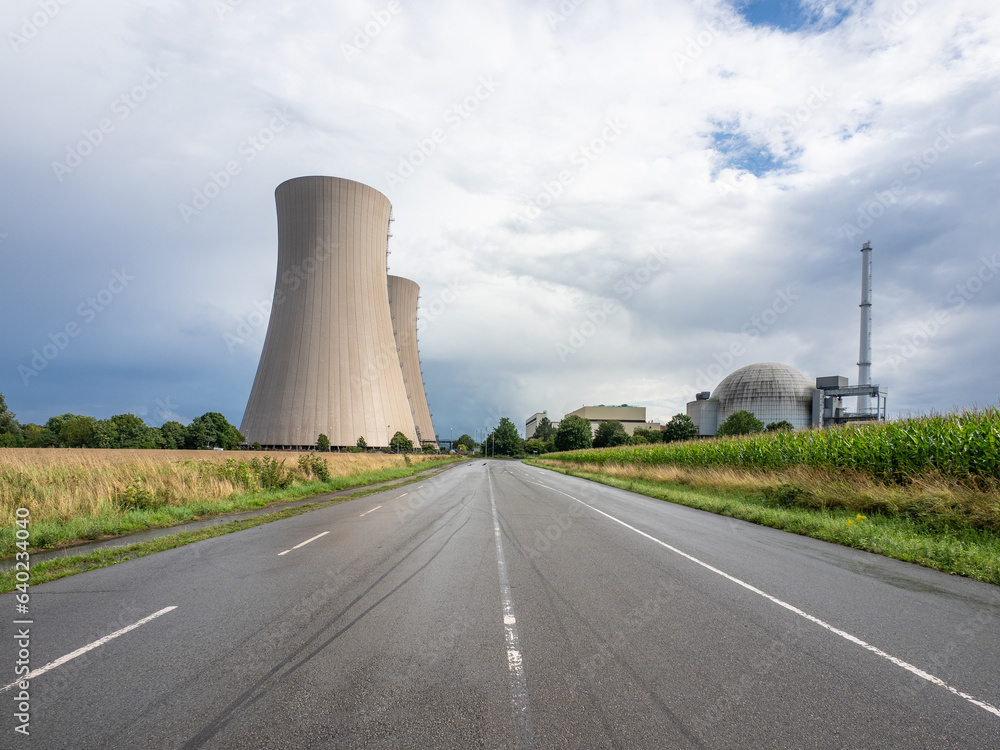 Green landscape and nuclear power plant. Green landscape and nuclear power plant.