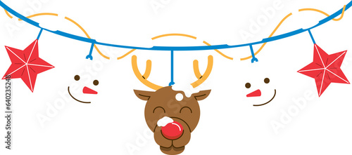 christmas reindeer Hanging Decoration Illustration