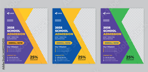 School admission flyer design, kids education leaflet brochure, cover layout School Admission Open Flyer Design Template Vector Education Center poster, a bundle of Kids Education Flyer Template.