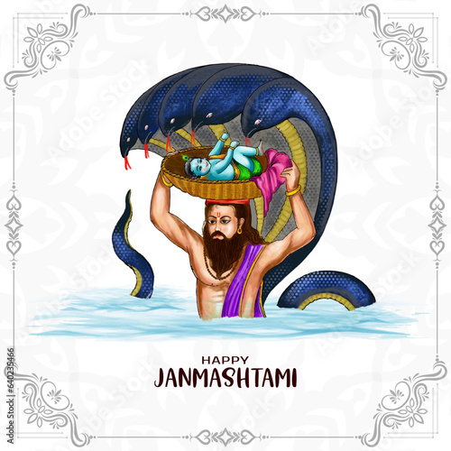 Happy janmashtami festival celebration background design