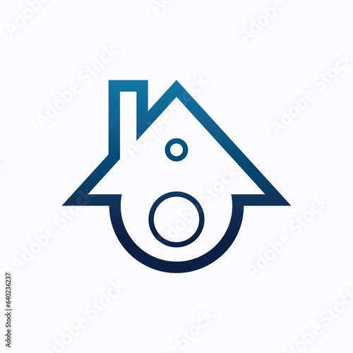 Lineal house in circle logo, versatile and modern architectural representation