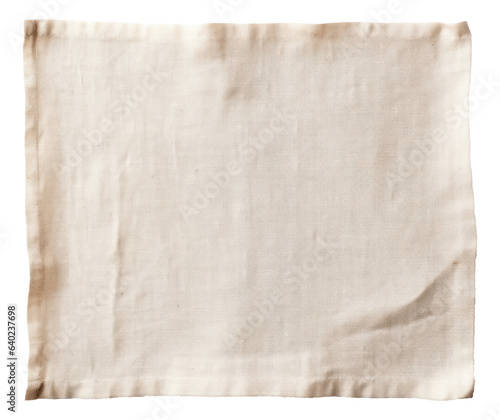Natural cloth kitchen napkin, linen tablecloth isolated. photo