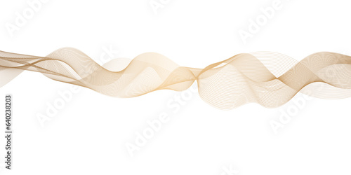 Abstract brown, yellow wave lines on transparent background. Digital frequency track equalizer. Abstract frequency sound wave lines and twisted curve lines background.
