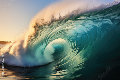 Big sea or ocean blue wave for surfing