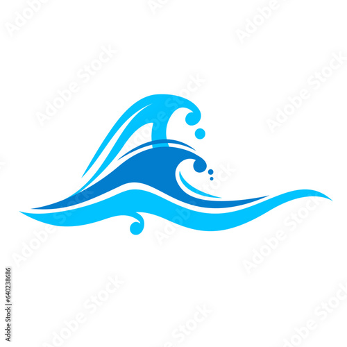 ocean wave logo icon flat vector illustration logo icon clipart isolated on white background
