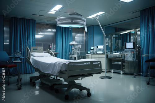 Modern equipment in an empty operating room