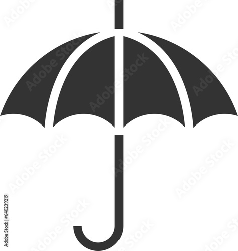 Umbrella icon vector. Rain protection. Concept for insurance company. Black and white silhouette flat design