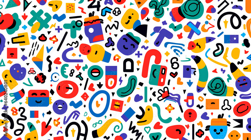 Colorful pattern doodle wallpaper and background Colorful pattern doodle wallpaper and background