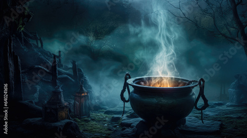 mysterious halloween cauldron photo