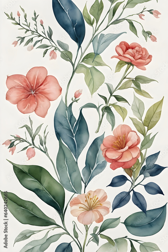 watercolor botanical painting minimal design watercolor botanical painting minimal design