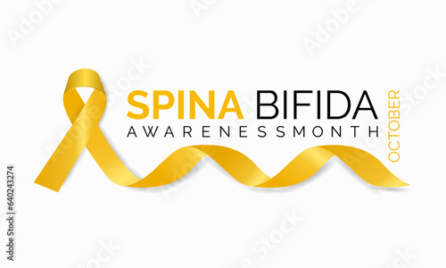 Spina Bifida awareness month is observed every year in October. It is a type of  neuraltube defect (NTD). Banner, poster, card, background design. photo