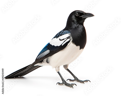 Magpie on a white © Andrey