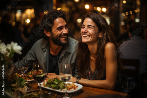 Man and woman eating in restaurant © Алина Бузунова