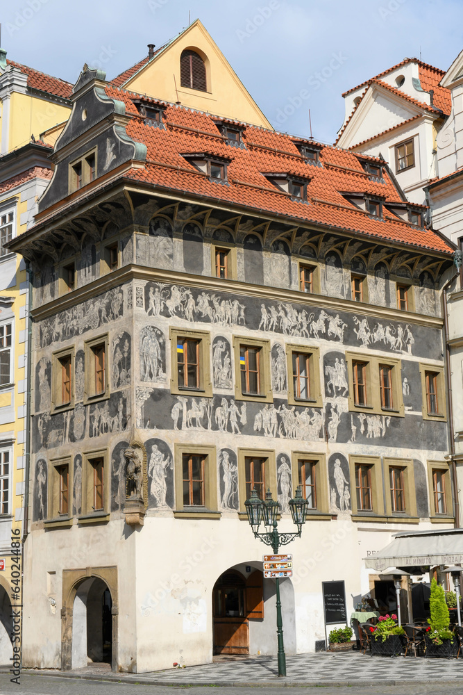 House at the central square of Prague on Czech Republic