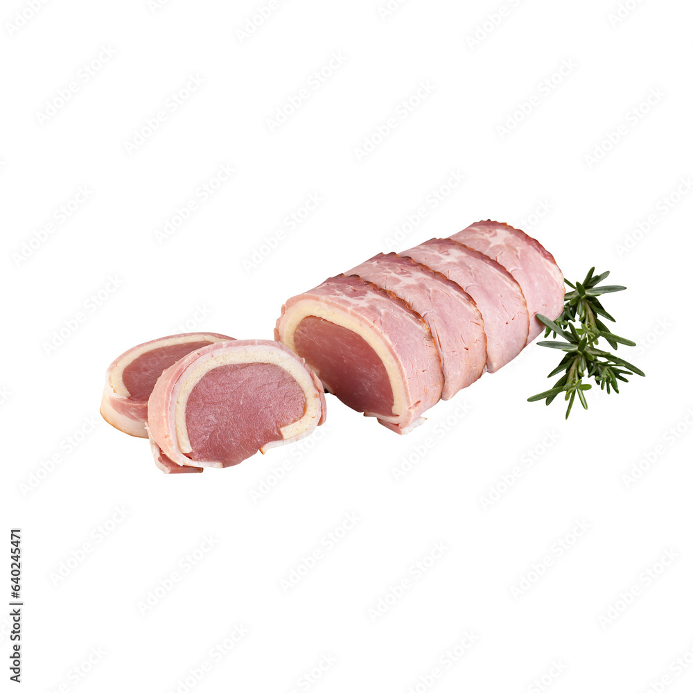 fresh pork bacon rolls cut out isolated transparent background fresh pork bacon rolls cut out isolated transparent background