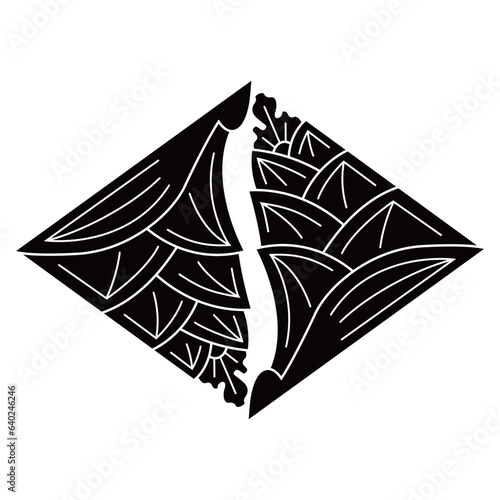 家紋です。入れ違い抱き茗荷菱といいます。