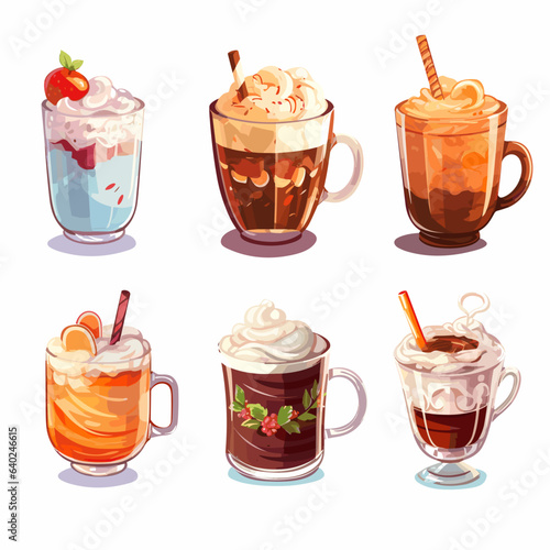 set of warming winter drinks