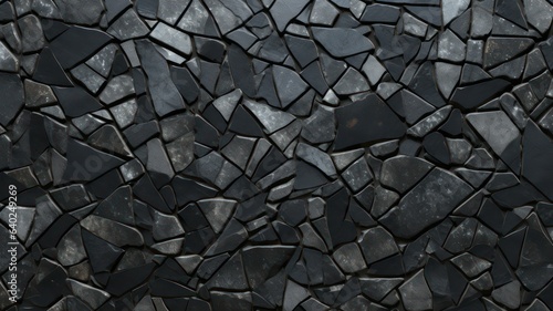 Black rock mosaic pattern created with Generative AI
