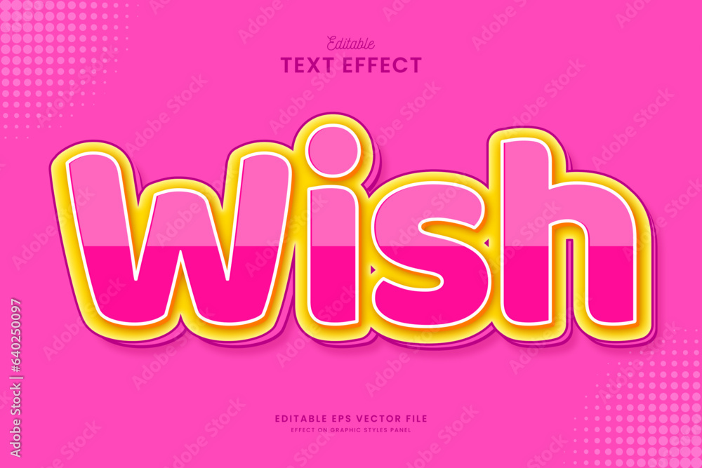 decorative colorful pink editable text effect vector design