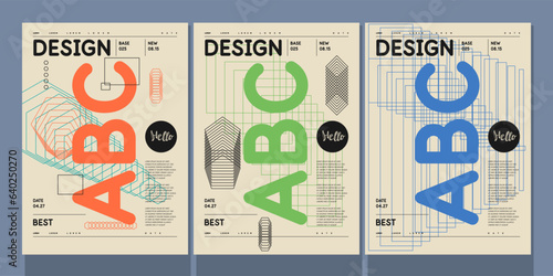 A set of vector illustrations. Abstract posters. Images of geometric shapes and abstract elements.