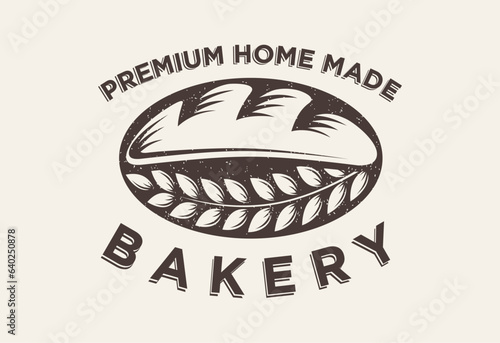 Vintage Retro Bakery, Cake Shop Label Vector Logo Stamp. Bread logo design
