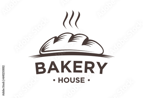 Bakery bread and cakes vector design logo