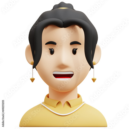 Tableau sur toile Stylish Aunty 3D Avatar Character Illustrations