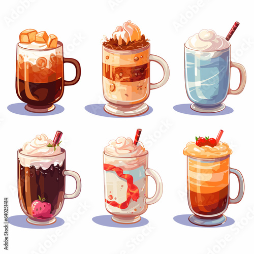 set of warming winter drinks