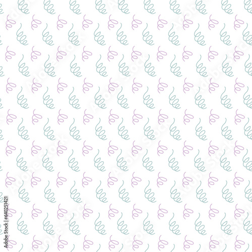Purple green spirals, swirls of smoke, steam, aroma, smell. Seamless pattern, vector. For textile, print, hookah room design, spa, aromatherapy, smoking accessories shop, brochure, business card